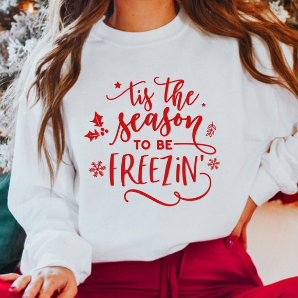 Tie the season Funny Christmas Crewneck Sweatshirt S-5X - Picture 1 of 2